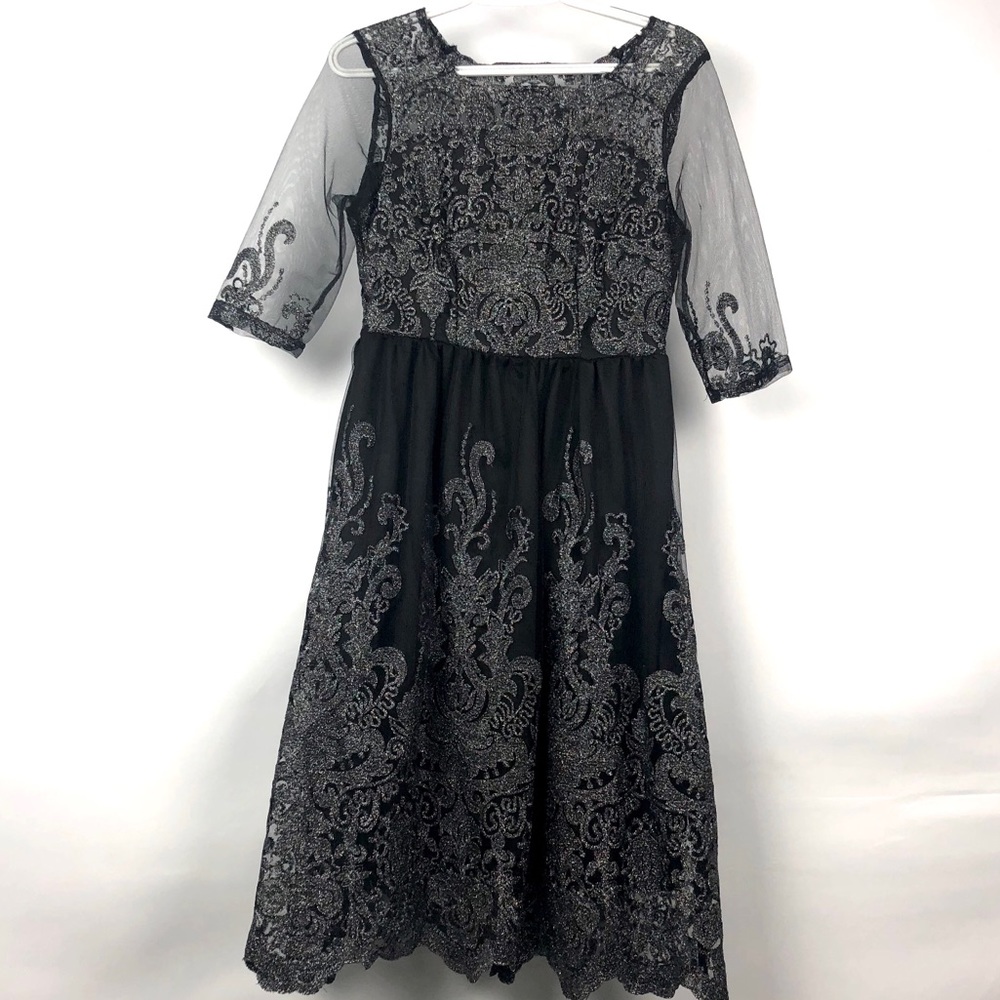 Victorian Lace Black Cocktail Dress